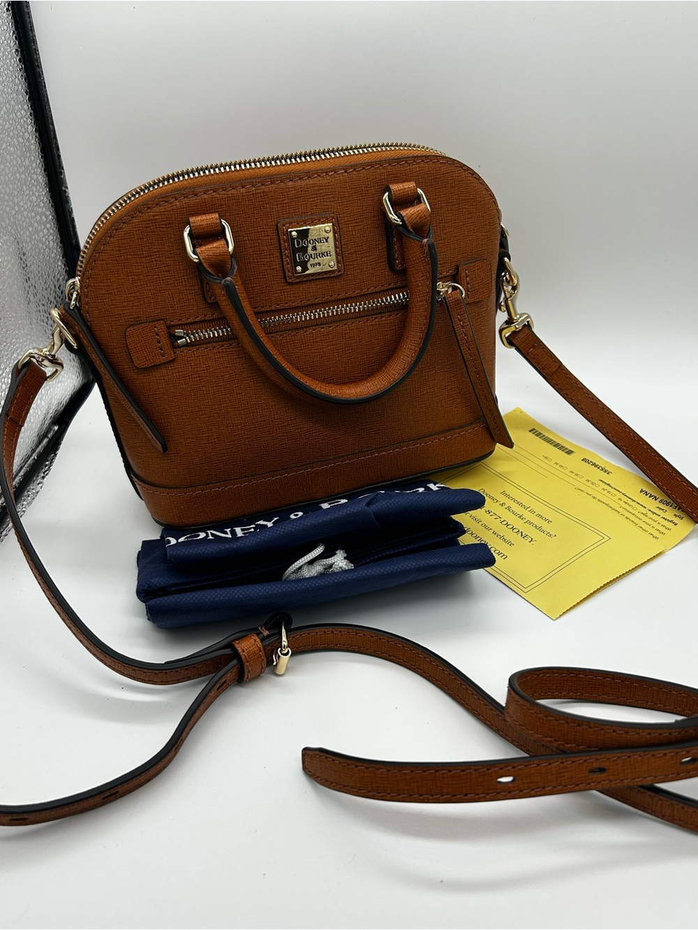 Dooney & Bourke Tan Saffiano Dome Crossbody